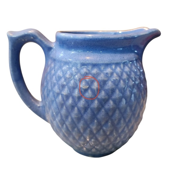 Hull Nuline Blue Cottage Core Quilted Diamond Pitcher B7 - Picture 1 of 7